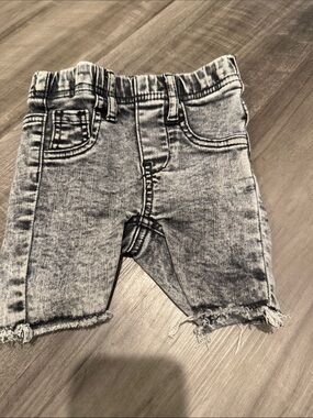 Lenox James Acid Wash Denim Shorts - Gray